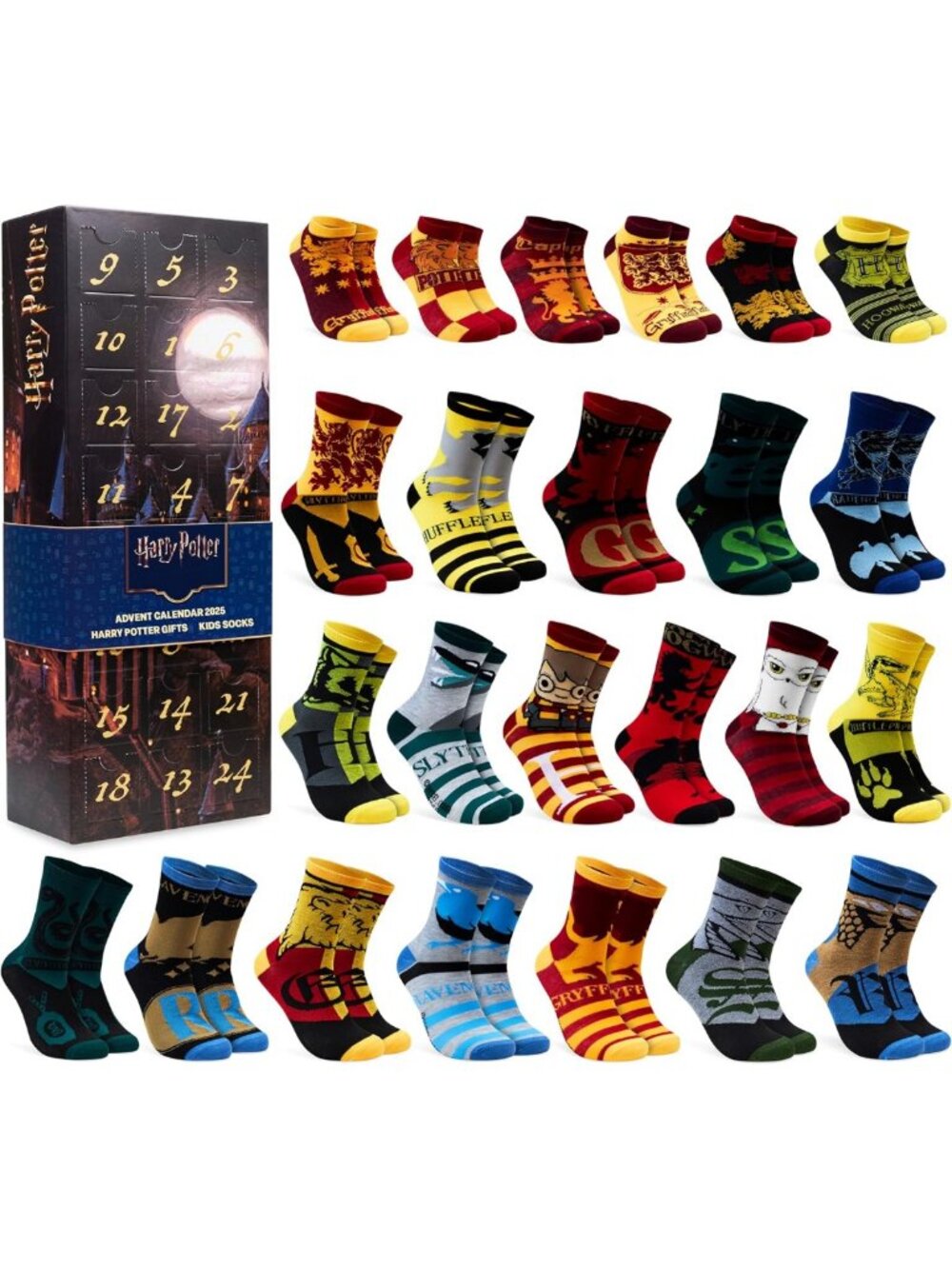 24 Pcs Harry Potter Socks Advent Calendar for Girls, Teens & Women - Trendy